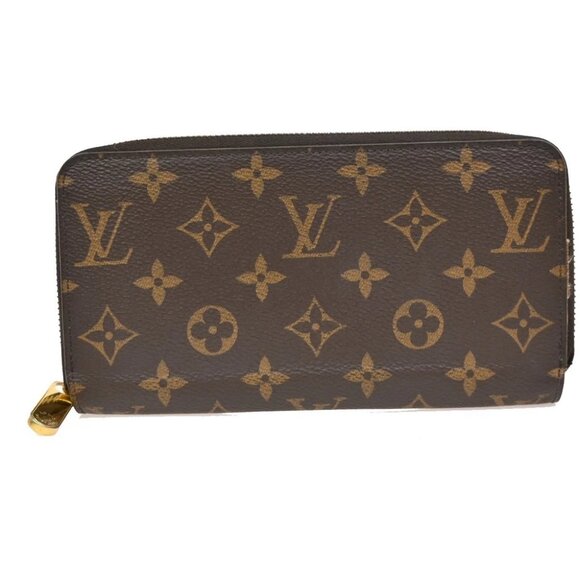 LOUIS VUITTON Zippy Long Wallet Monogram Leather Brown Fuchsia M41895 84KB294 - Picture 1 of 13